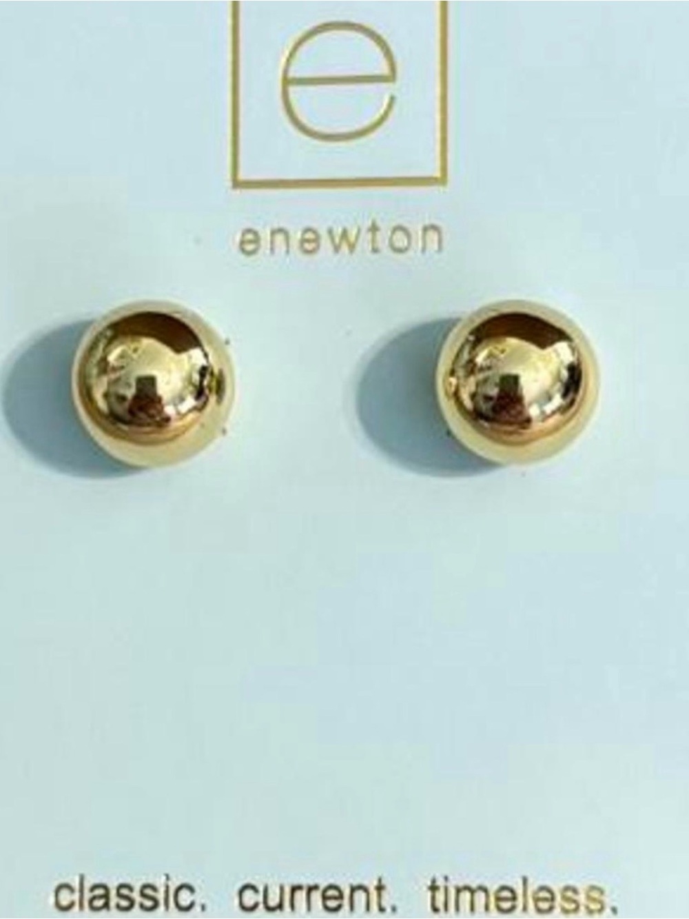 Newton 10mm Gold Ball Stud Earrings - Classic Gold Tone
